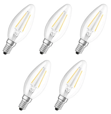 5x OSRAM STAR LED Kerze Filament E14 1,4W = 15W warmweiß EEK:F (Spektrum A-G) - Bild 1 von 4