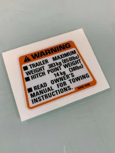 TRX300 TRX300FW TRX350 TRX350D 88 89 1988 1989 Trailer Hitch decal Repro H152 - Picture 1 of 2