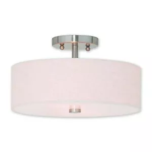 Livex Lighting 52134-91 Meridian 2 Light Brushed Nickel Ceiling Mount - Picture 1 of 1