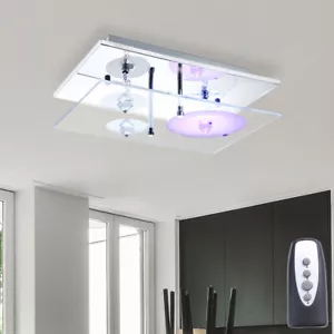 Plafoniera Luce Lampada Telecomando RGB LED Cambio Colore Cristallo da Soggiorno - Foto 1 di 5
