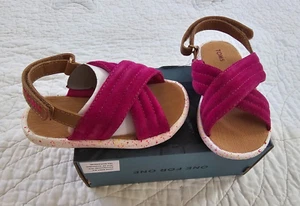 NEW Toms Tiny Viv Sandals Girls SZ/6 Very Berry Suede NIB - Picture 1 of 8