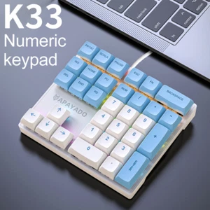 Wired Mechanical 33-Key Numeric Keypad With Multi-Color Lights External Keyboard - Picture 1 of 16