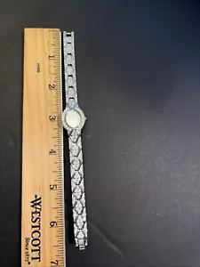 Vintage Crystal Encrusted Silver Tone Quartz Wittnauer Ladies Watch Needs🔋🪫 - Picture 1 of 24