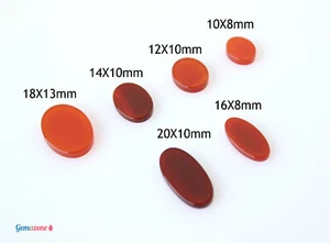 Discos planos de cornalina ovalados de 16 x 8 mm sueltos de piedras preciosas naturales de borde recto 4 piezas - Imagen 1 de 11