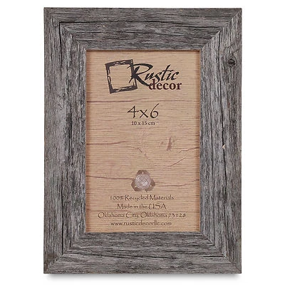 4x6 - 1.25" Wide Standard Reclaimed Rustic Barn Wood Photo Frame - Image 1 of 4