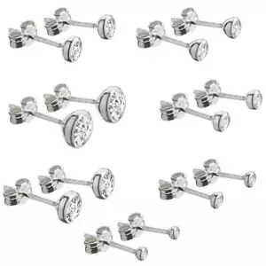 Coppia orecchini CALICE argento sterling 925 cubic zirconi DONNA UOMO BAMBINI - Foto 1 di 8