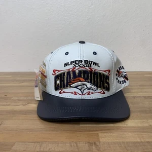 Brand New With Tags NFL Denver Broncos Super Bowl XXXIII Champions Leather Hat - Picture 1 of 8