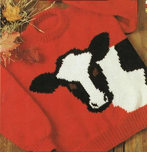 Bernat BOOK #1800 Ewe Can Knit COW knitting pattern leaflet - Imagen 1 de 1