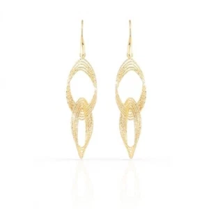 UNOAERRE ORECCHINI pendenti fili intrecciati in bronzo placcato oro 24kt (1309) - Imagen 1 de 8