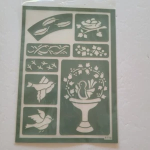 Plantilla de pájaros nido de pájaros plumas baño de pájaros - Imagen 1 de 2