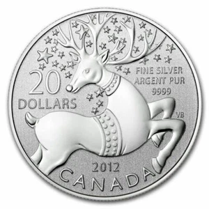 Moneta argento 9999 $20 canadese 2012 1/4 oz - RENNA MAGICA. - Foto 1 di 3