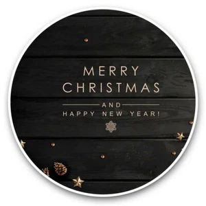2 x Vinyl Stickers 25cm - Merry Christmas Happy New Year Sign #45711 - Afbeelding 1 van 8