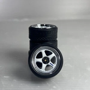 1/18 Meko Nissan NISMO LMGT1 RAYS 400R cromo y blanco para JDM Peako IG - Imagen 1 de 5