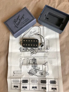 Raw Vintage RV-PAF Humbucker, F-Spaced, Aged Double Black Bobbins, Free Shipping - Picture 1 of 11