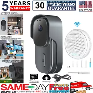 1080P HD Wireless Smart WiFi Video Doorbell Intercom Door Bell Security Camera - Picture 1 of 11
