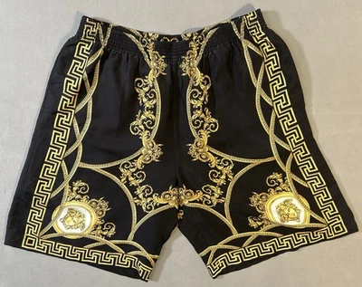 Shorts de seda Versace Medusa Barroco masculino autêntico tamanho 52 feito na Itália - Imagem 1 de 4