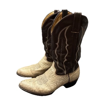 Botas de Vaquero Abilene Hombre’s 11D Gris Marrón Piel de Tiburón? Cuero Hecho en EE. UU. DEFECTOS DE COLECCIÓN Foto 1 de 4