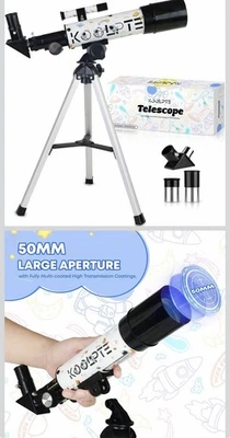 Kids Telescope for Astronomy Beginners – 50mm Portable Refractor - Image 1 of 4
