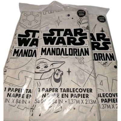 Mantel de papel 3 piezas Star Wars Mandalorian Grogu color en suministros para fiestas 54"x84 Foto 1 de 3