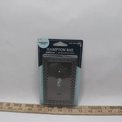 Placa de pared de metal Hampton Bay Amelia 1 cuadrilla palanca níquel antiguo 93TANHB Foto 1 de 4