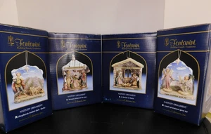 Fontanini Set of 4 Christmas Tree Ornaments Representing the Nativity Scene - Picture 1 of 17