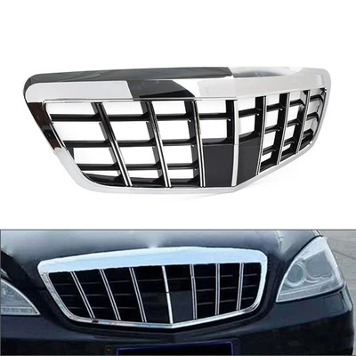 Front Bumper Radiator Hood Chrome Grille For Benz S Class W221 2009-2013 - Image 1 of 4