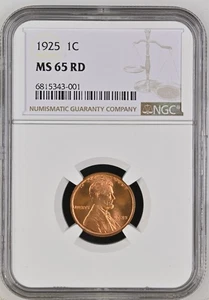 1925 NGC MS65RD Lincoln cent - Picture 1 of 2