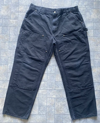 Carhartt B01 BLK Men’s Black 42x32 Made In USA Double Knee Pants - Image 1 of 4