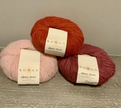 2 New Balls Rowan Alpaca Classic Pink,rust,mulberry 25 Grams Each - Image 1 of 4