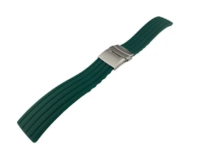 Pulsera con correa de buceo deportiva de silicona de goma verde 18 mm-24 mm broches/herramienta - Imagen 1 de 4