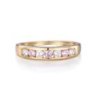 Ladies 9 Carat Gold & Solid  Sterling 925 Silver Pink & White Sapphire Ring