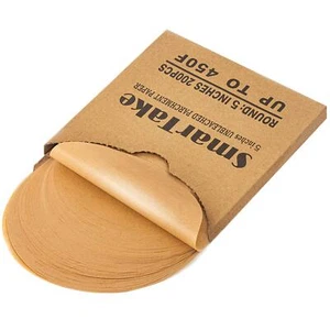 200 Pcs Unbleached Parchment Paper Baking Sheets Round 5 Inches Non-Stick Pre... - Picture 1 of 9