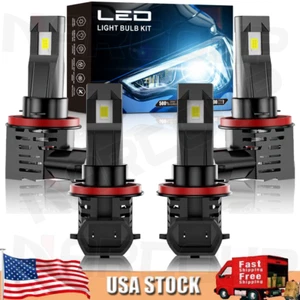4x H11 LED Headlight Kit High Low Beam 600% Super Bright 6500K White Bulb - Foto 1 di 9