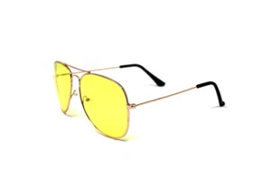 Aviator Gold Computer Gamer Protective Eyewear Sunglasses,UVA and UVB Protection - Picture 1 of 6