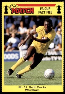 Match FA Cup Fact File 1986 - Garth Crooks (West Bromwich Albion) No. 12 - Image 1 of 2