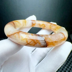 Bracciale Quarzo Naturale Giallo Fantasma Gemma Diametro Interno 58,6mm AAA - Foto 1 di 6