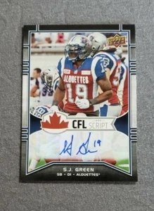 2016 Upper Deck CFL Script #SSG S.J. Green SN 13/25 - Picture 1 of 2