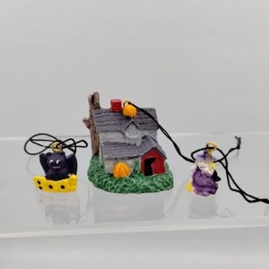 Miniature Halloween Ornaments Haunted House Tiny Witch Bat Boo Resin  - Picture 1 of 12