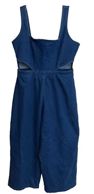 Mono de mezclilla Derek Heart Harlee recortado talla L pierna ancha recortada Foto 1 de 4