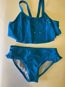 “Fun “Girls Crazy 8 ruffled side bottoms flare top with sequin front size 5/6 - Picture 1 of 2
