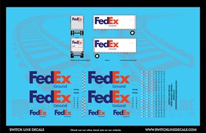 Set decalcomanie piccoli rimorchi scala HO FedEx Ground - Foto 1 di 1
