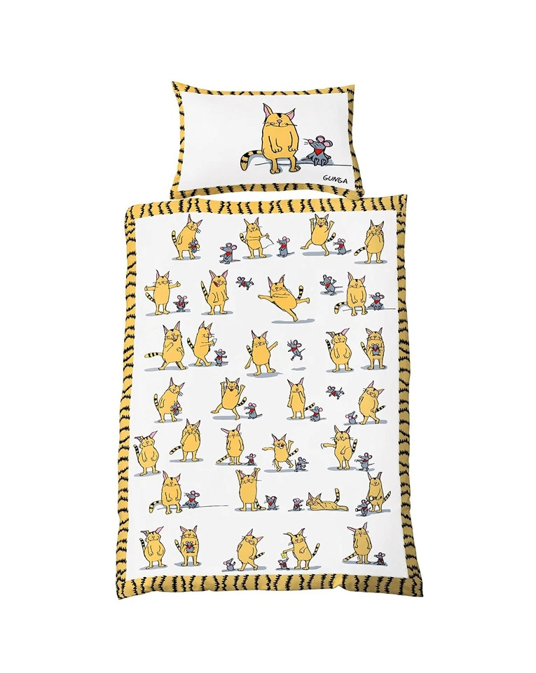 Fleuresse Baby Bettwäsche Katze und Maus Renforce 40x60 100x135 neu