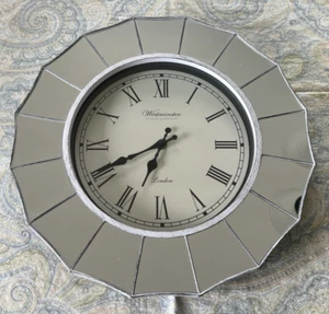 Vintage Westminster Clock Company London Mirror Wall Quartz Clock Works 15.75" - Picture 1 of 5