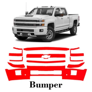 bumper PreCut PPF Paint Protection Film For Chevrolet Silverado 3500HD 2015-2019 - Picture 1 of 6