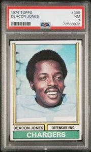 1974 Topps #390 Deacon Jones PSA 7 Chargers Rams Set Break - Bild 1 von 2