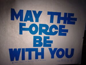 STAR WARS MAY THE FORCE BE WITH YOU ANNÉES 1970 VINTAGE AMERICANA FER ON TRANSFÈREMENT B-3