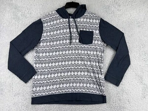 Volcom Sweater Youth Boys Large Black White Southwest Pattern Lightweight Hoodie - Picture 1 of 15
