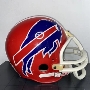 Full Size Buffalo Bills Throwback Helmet Riddell Revolution Red 90s Chin Strap - Picture 1 of 5