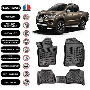 Alfombrillas forro para Renault Alaskan (2017-2022) impermeables 4D moldeadas negras x4 - Imagen 1 de 5