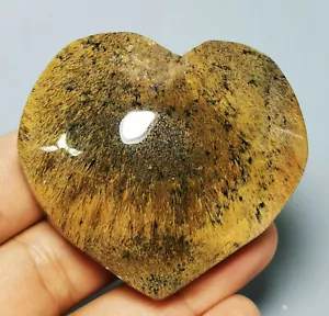 Natural Beautiful Golden Hair Rutilated Quartz Crystal Sphere Heart Specimen - Picture 1 of 8
